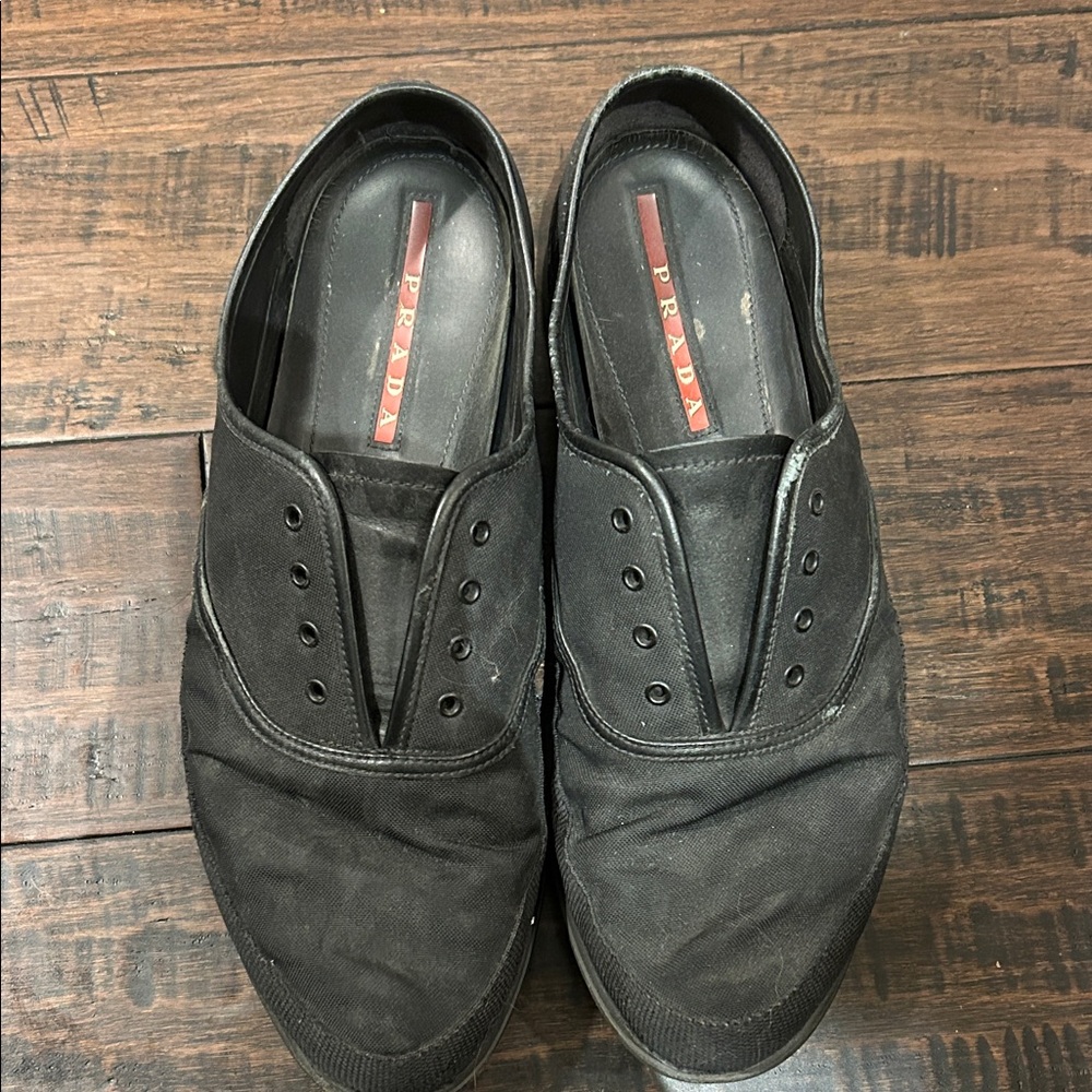 Prada Men's Black Canvas Sneakers